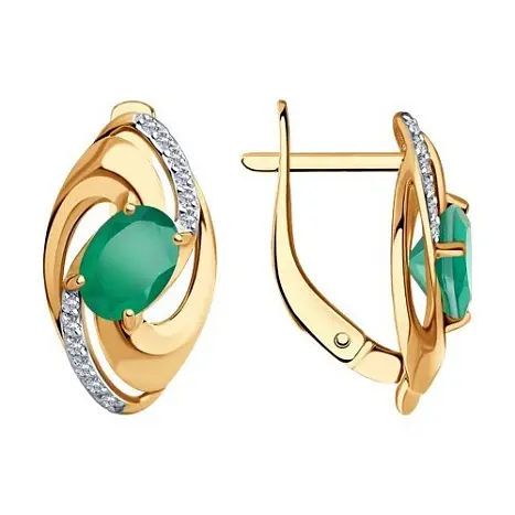Серьги с английским замком из красного золота