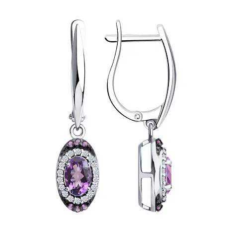 Серьги подвесные из серебра