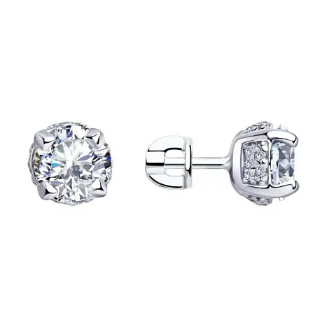 Серьги пуссеты из серебра
