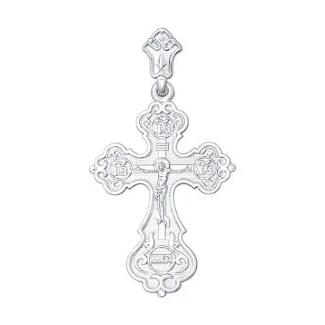 Подвеска крест из серебра