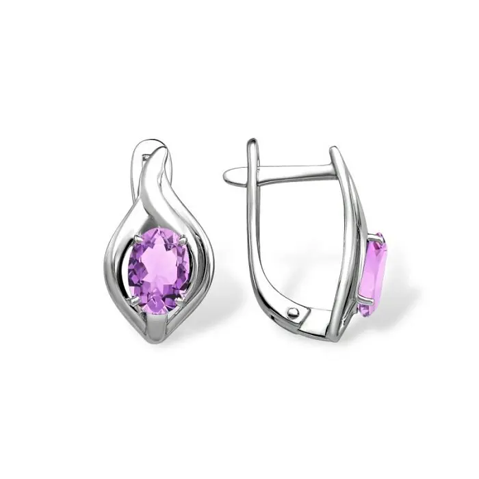 Серьги с английским замком из серебра