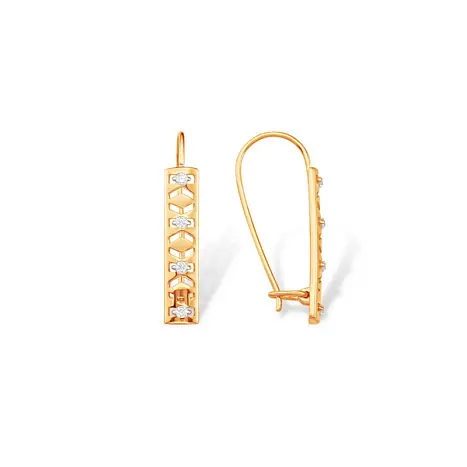 Серьги петельки из красного золота