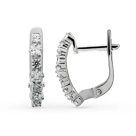 Серьги с английским замком из серебра