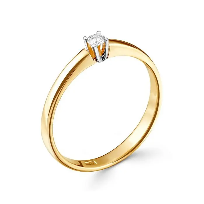 Кольцо помолвочное из комбинированного золота