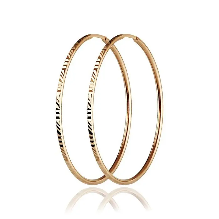 Серьги конго из красного золота