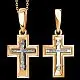 Подвеска крест из комбинированного золота