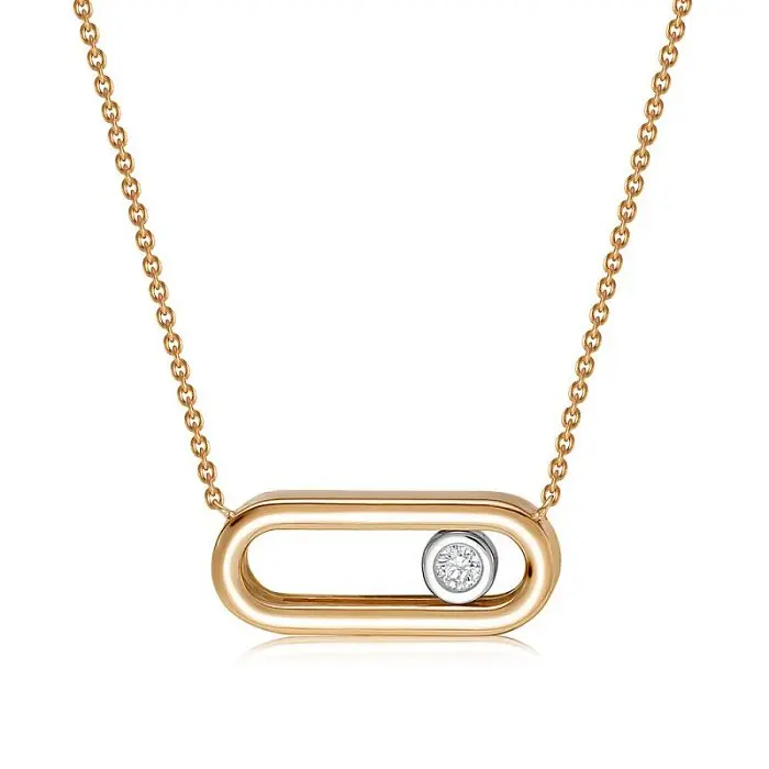 Цепь колье из комбинированного золота