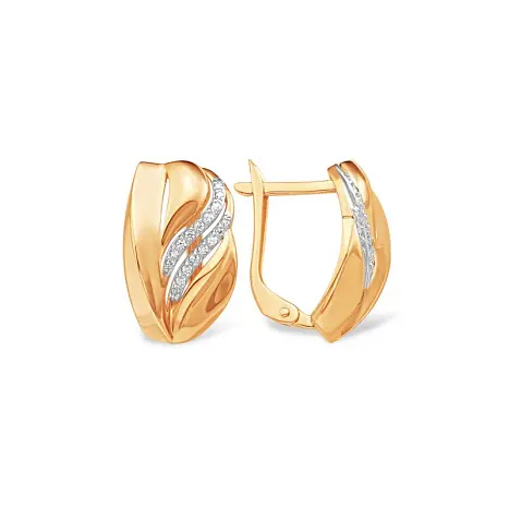 Серьги с английским замком из красного золота