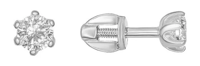 Серьги пуссеты из серебра