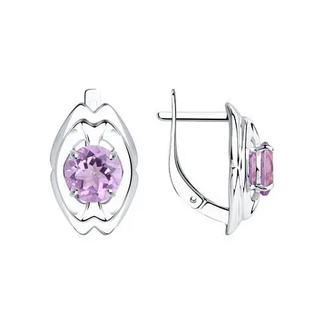 Серьги с английским замком из серебра