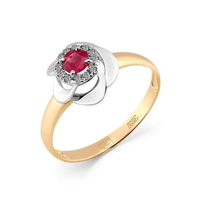 Кольцо декоративное из комбинированного золота