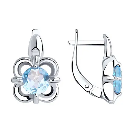 Серьги с английским замком из серебра