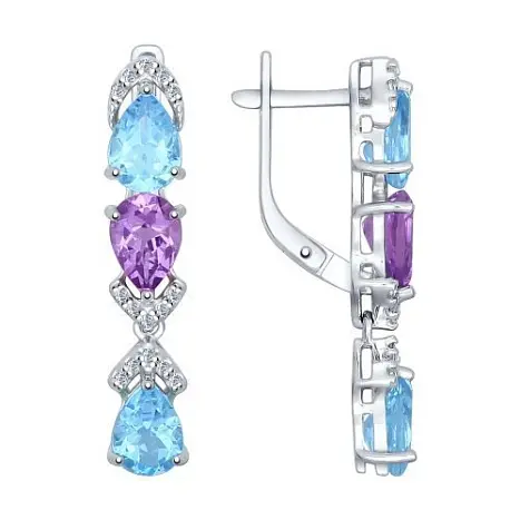Серьги с английским замком из серебра