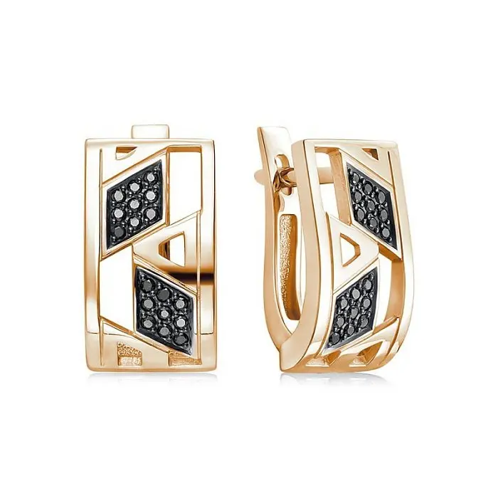 Серьги с английским замком из красного золота