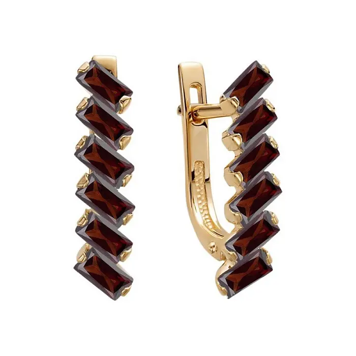 Серьги с английским замком из красного золота