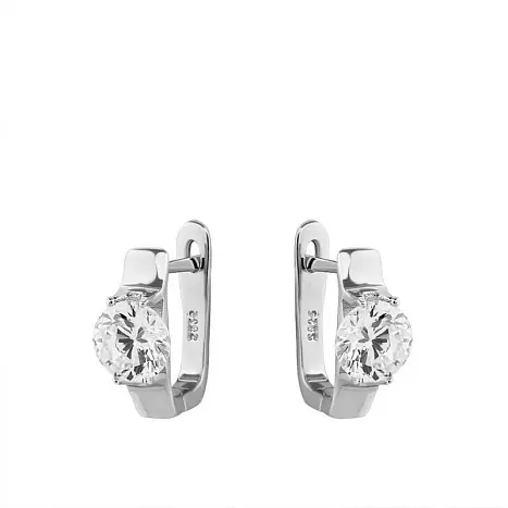 Серьги с английским замком из серебра