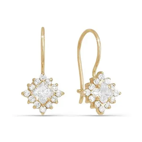 Серьги петельки из красного золота