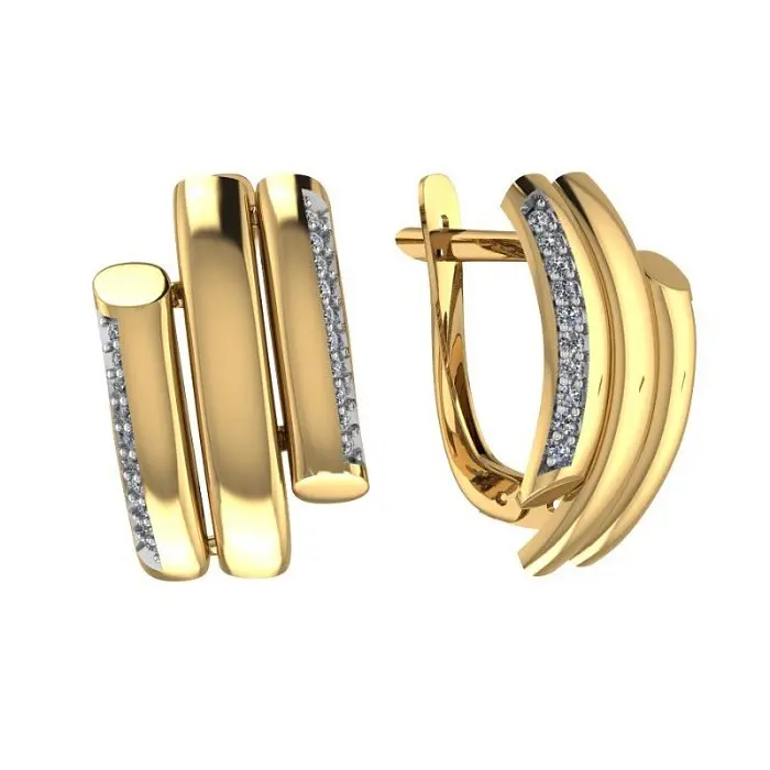 Серьги с английским замком из красного золота