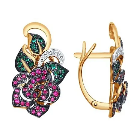 Серьги с английским замком из красного золота