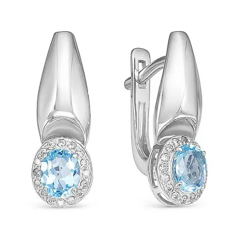 Серьги с английским замком из серебра