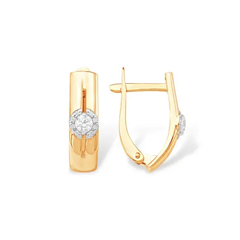 Серьги с английским замком из красного золота