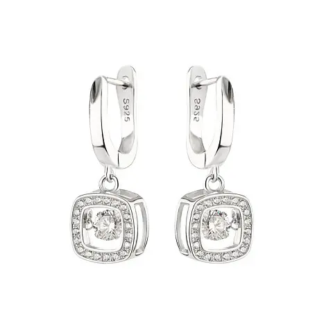 Серьги подвесные из серебра