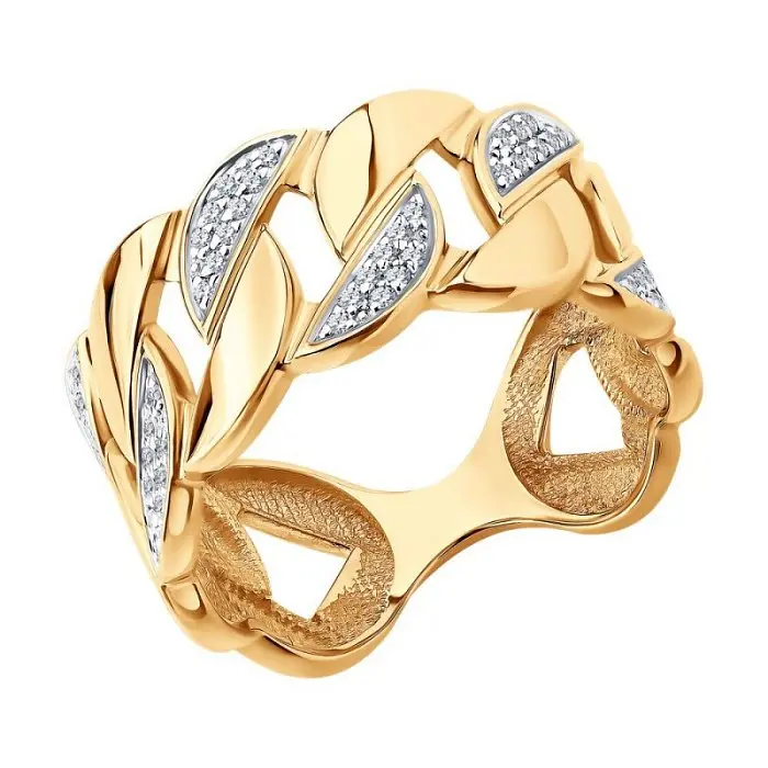 Кольцо декоративное из комбинированного золота