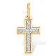 Подвеска декоративный крест из комбинированного золота