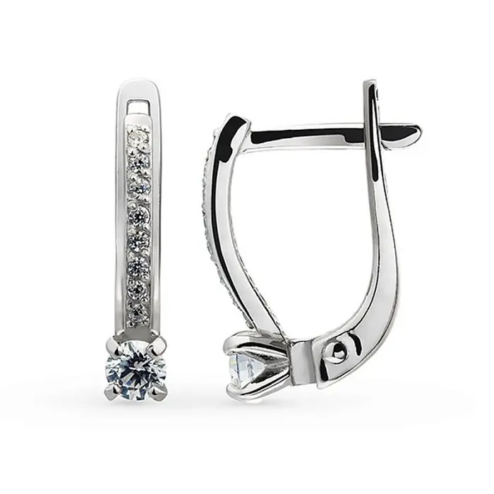 Серьги с английским замком из серебра