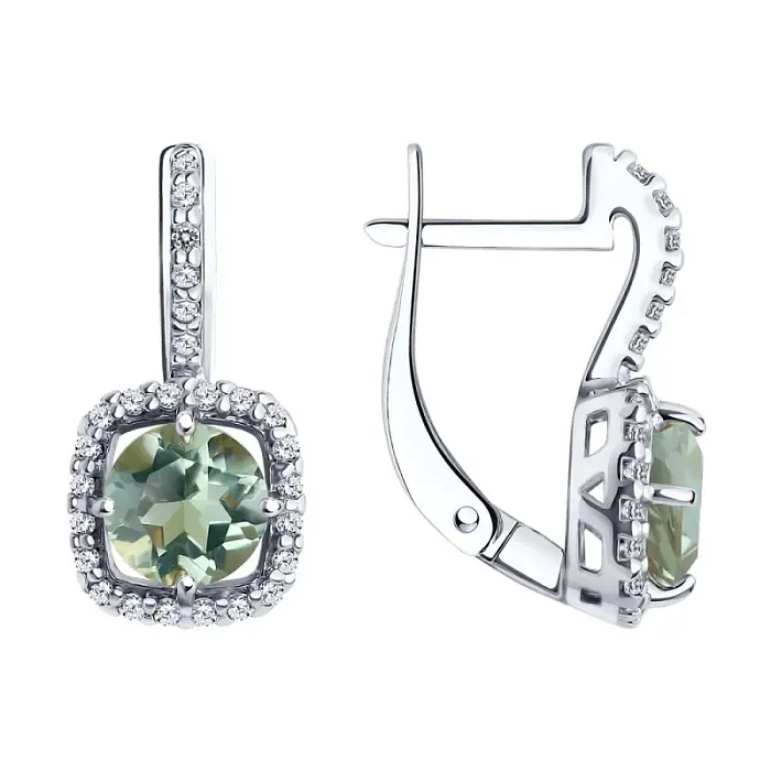 Серьги с английским замком из серебра