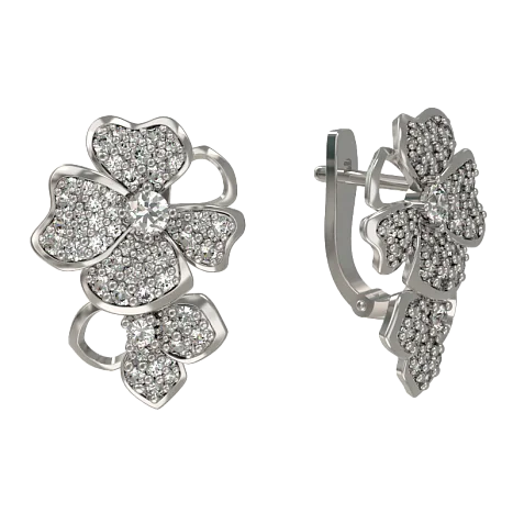 Серьги с английским замком из серебра