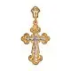 Подвеска крест из комбинированного золота