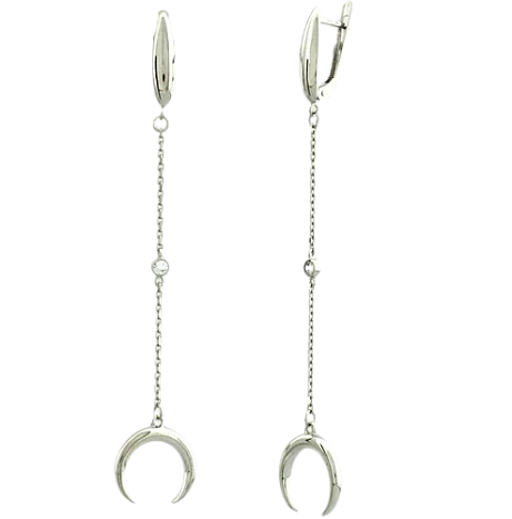 Серьги подвесные из серебра