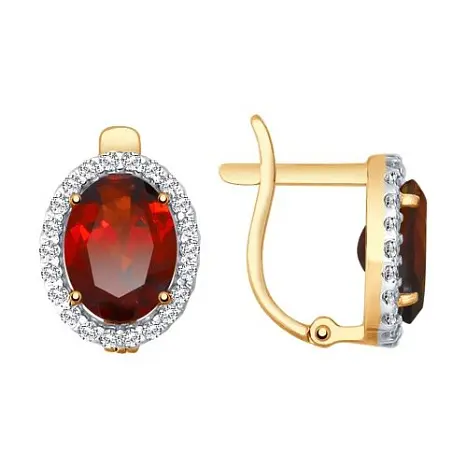 Серьги с английским замком из красного золота