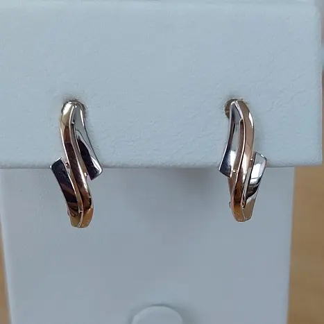 Серьги с английским замком из красного золота