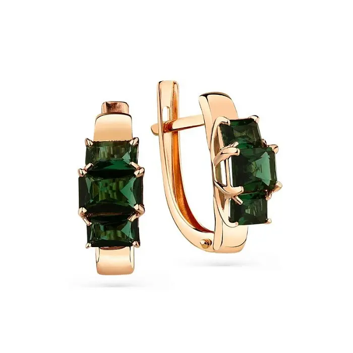 Серьги с английским замком из красного золота