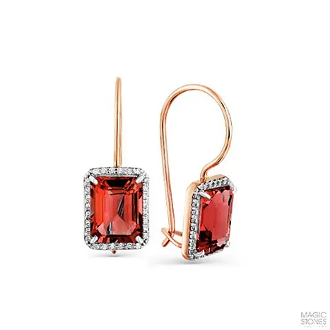 Серьги петельки из красного золота