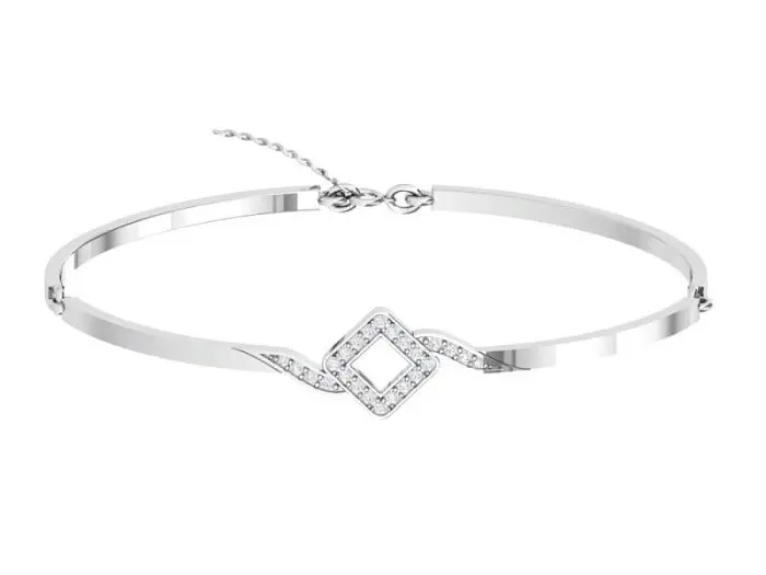 Браслет жесткий из серебра вид 1