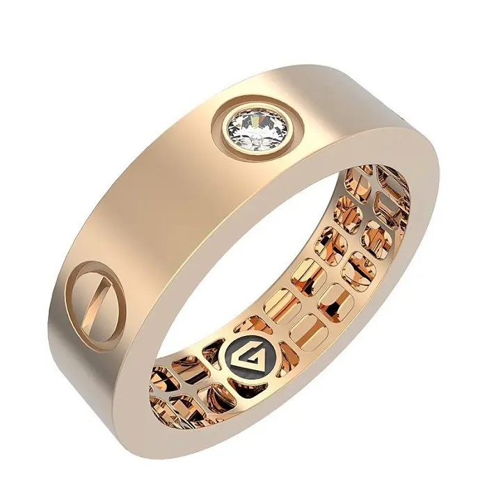 Кольцо декоративное из комбинированного золота