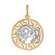 Подвеска знак зодиака из комбинированного золота