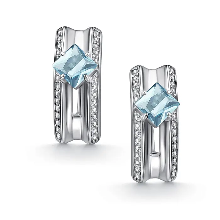 Серьги с английским замком из серебра