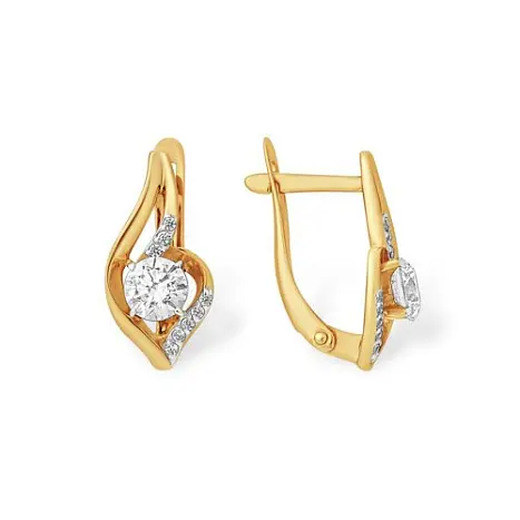 Серьги с английским замком из красного золота
