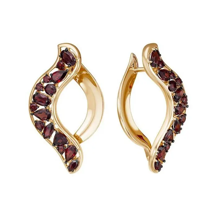 Серьги с английским замком из красного золота