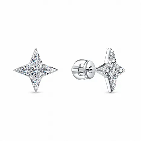 Серьги пуссеты из серебра