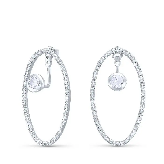 Серьги подвесные из серебра