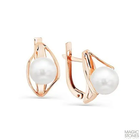 Серьги с английским замком из красного золота