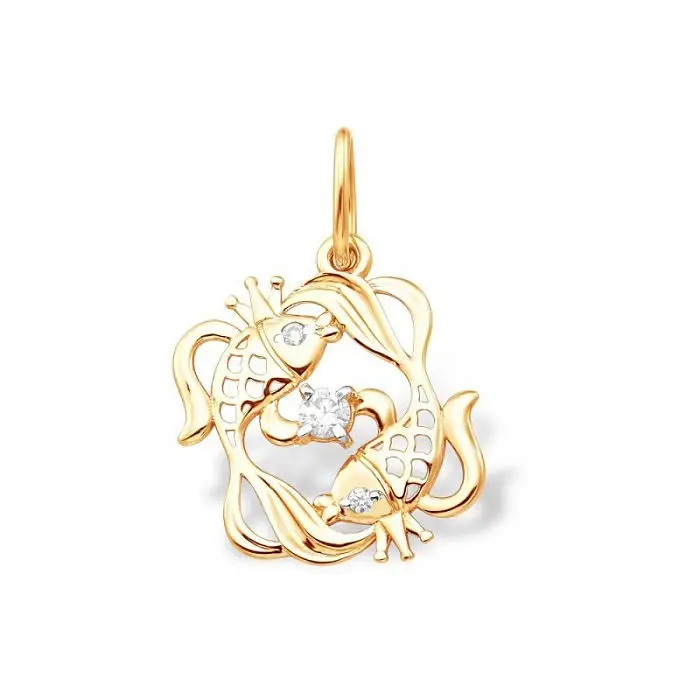 Подвеска знак зодиака из красного золота