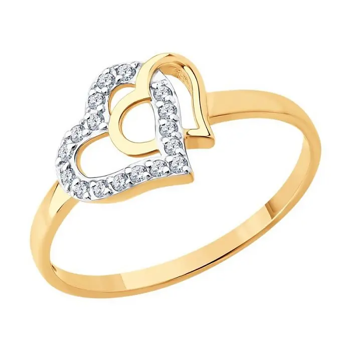 Кольцо декоративное из красного золота