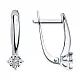 Серьги с английским замком из белого золота