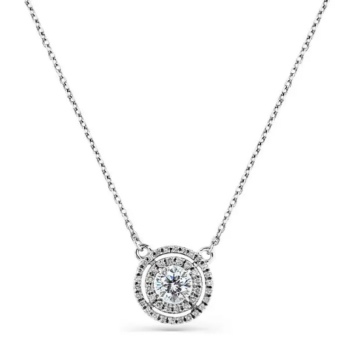 Цепь колье из белого золота вид 1